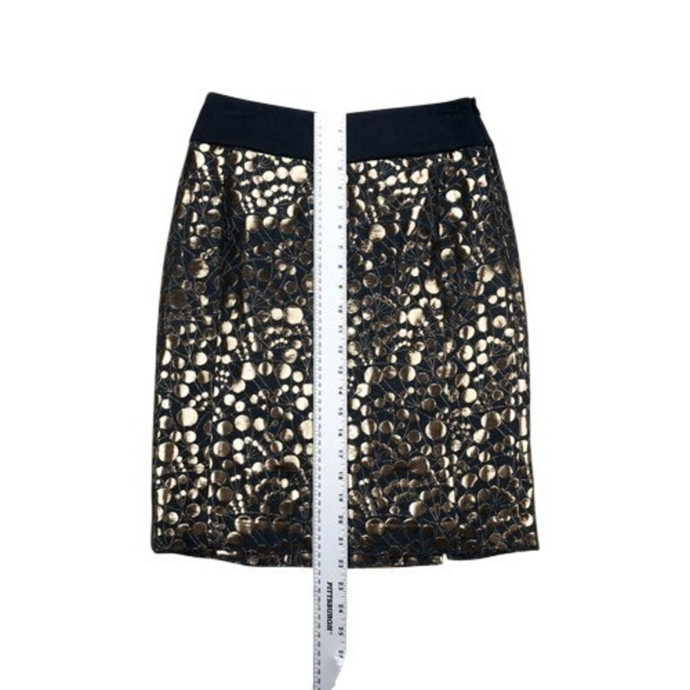 The Limited Black Gold Metallic Pencil Skirt Size 2 - Picture 4 of 7